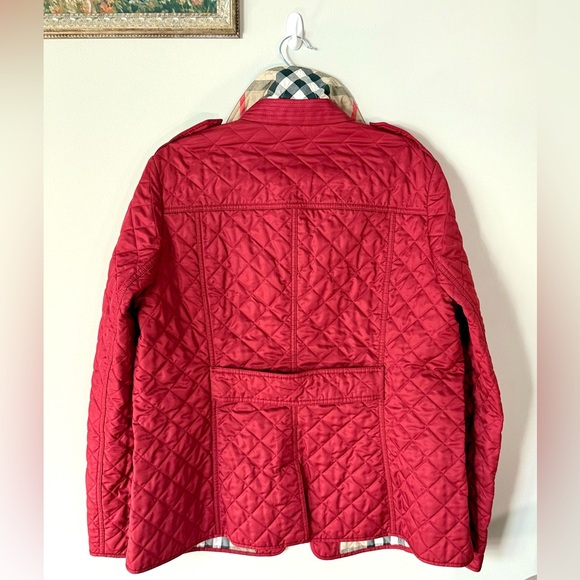 Burberry Quilted Jacket Red Classic Nova Plaid Check Lining Size XL - Picture 6 of 13
